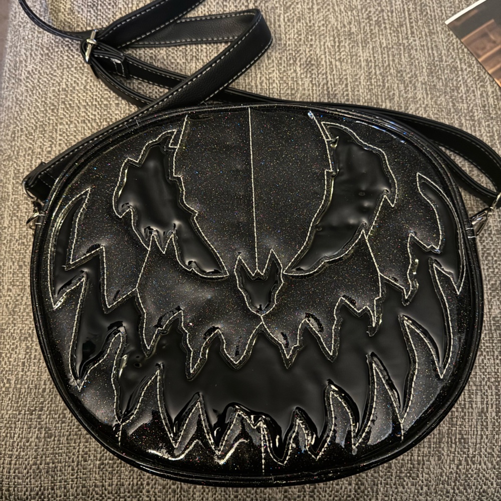 Pumpkin Kult Black Glitter Pumpkin Bag